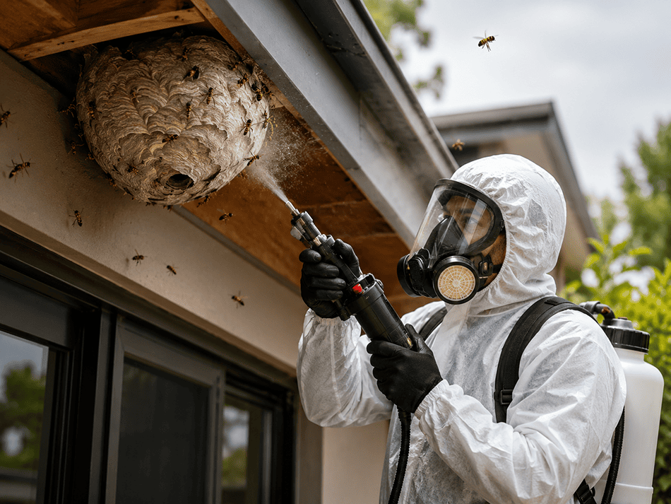 European wasp removal Melbourne by licensed pest control technician