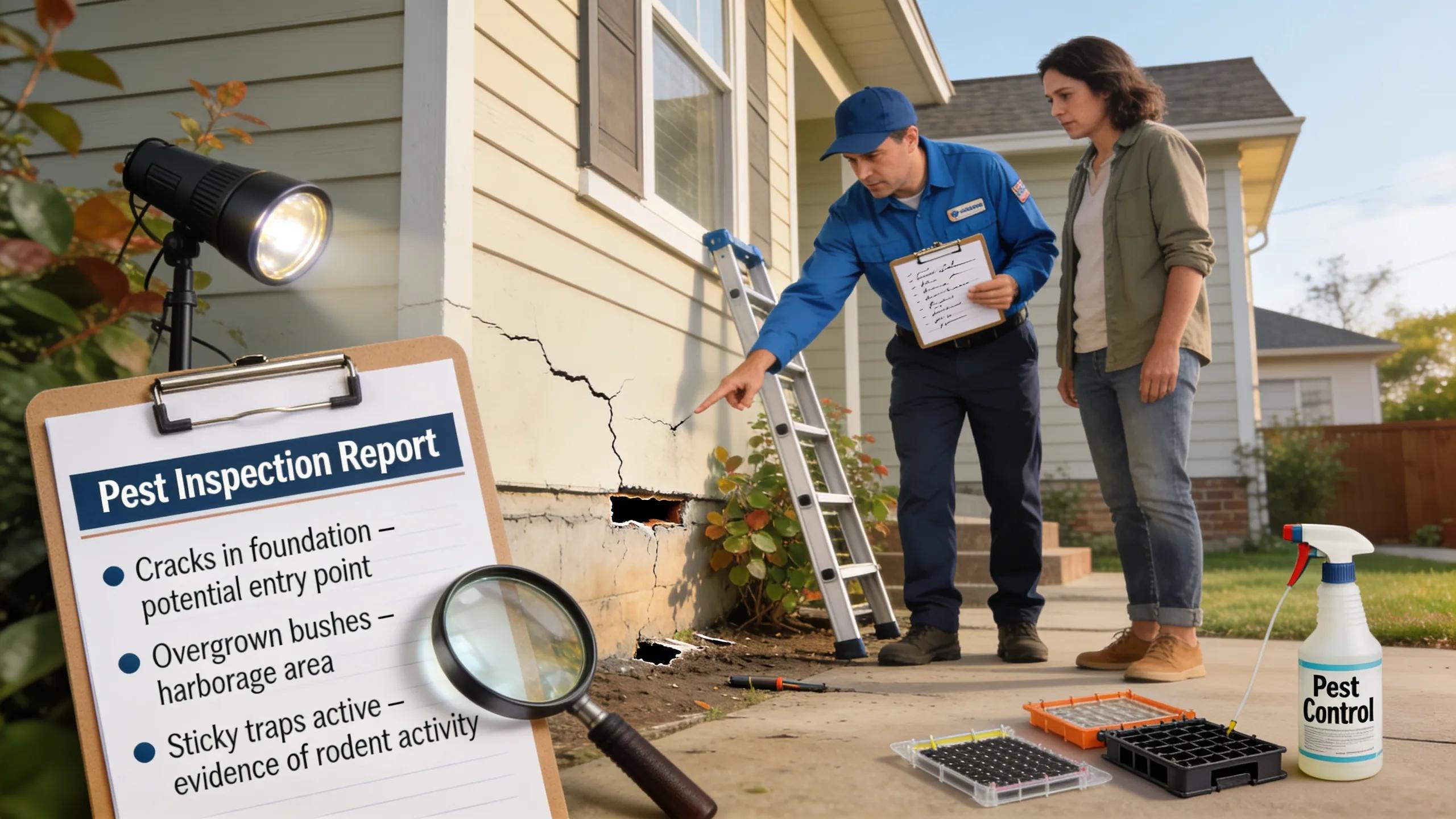 Technician explaining personalized pest inspection findings to a homeowner, emphasising custom treatment plans in Clyde