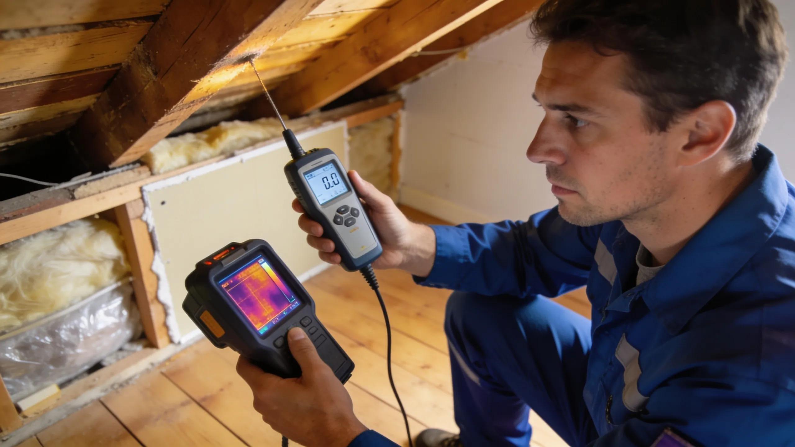 Professional termite inspection utilizing thermal imaging and moisture meters in Melbourne